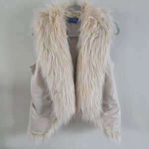 Simply Vera Vera Wang Faux Fur Vest in Cream